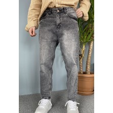 Alışveriş Sokağı Taşlanmış Boyfriend Jean - Kot Pantolon