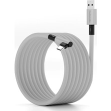 Storemax Oculus ile Uyumlu Vr Link Kablosu Yüksek Hızlı Usb-C Pc Bağlantı Kablosu, L Şekilli Konforlu Tasarım, Düşük Gecikmeli Vr Oyun Deneyimi 5 Metre Ex-1 (Usb To Type C)