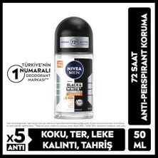 Storemax Nıvea Men Erkek Roll On Deodorant Black&white Invisible Güçlü Etki 50 Ml,72 Saat Anti-Perspirant Koruma