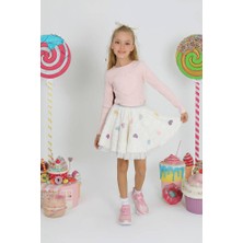 Star Pearl Kids Kız Çocuk Kürk Kalp Etek