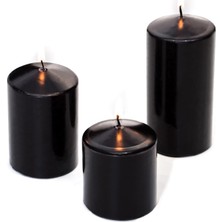 Storemax Siyah Silindir Mum Seti (5,5 cm -7,5 Cm-10 Cm)