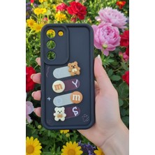 As Mobile Samsung Galaxy S23 Uyumlu Kılıf Siyah Renk Ayıcık Figürlü 3D Kamera Korumalı Darbe Emici Yumuşak Silikon Kapak