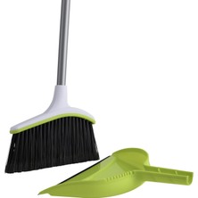 Storemax Basics Açılı Broom ve Dustpan Seti, Gümüş/yeşil Süpürge, Faraşlı, Çelik, Gümüş,