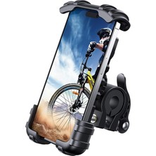 Storemax HT-T45 Motosiklet Telefon Tutucu Bisiklet Telefon Tutucu Motor ve Bisiklet Gidonu Için 360 Dönebilen Telefon Tutucu 4.5" - 6.5"