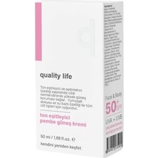 Storemax Quality Life Renkli Güneş Kremi - Pink - Tone Up - Ton Eşitleyici Pembe Yüz Güneş Kremi