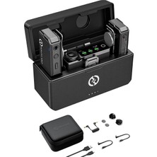 Storemax Lark Max Kablosuz Lavalier Mikrofon Sistemi, 2 Verici Alıcı Seti, Siyah, 2.4g Afh, 250 M (820 Ft), Taşınabilir Mini Takmalı Mikrofon, Kamera/mobil Cihaz/bilgisayar Için.