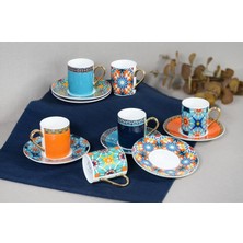 Storemax Avangart Serisi Etnik Desenli 6'lı Türk Kahvesi Fincanı Seti