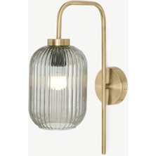 Rsylight Retro Metal Dekoratif Füme Camlı Modern Duvar Aplik
