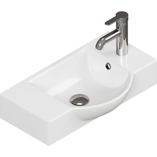 Aqua Bagno Minizia 55X32X10 cm Beyaz Seramik Lavabo – Taşma Delikli | 34.30.55.1.tr