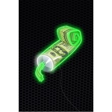 Laputa Tükkan Dolar Şeklinde Diş Macunu Figürlü Neon LED Tabela Tablo Gece Aydınlatma Duvar Dekoru 65 x 55 cm