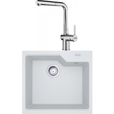 Franke Ubg 610-56 Granit Bianco Evye, Actıve Plus Doccıa 2.0 Spiralli, Krom Armatür