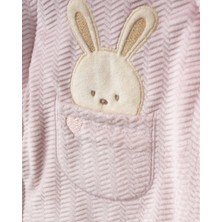 Bebitof Sevimli Tavşan Desenli Kapüşonlu Wellsoft Astarlı Astronot Kozmonot Tulum