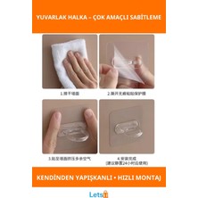 Letsii Kendinden Yapışkanlı Çok Amaçlı Pratik Yuvarlak Halka