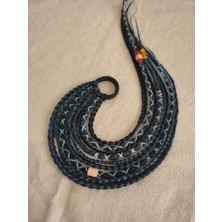 Bornova Rasta Mavi Siyah Renkli Rasta Örgü Toka