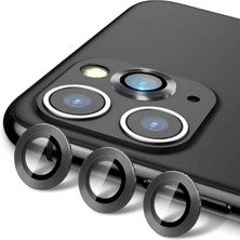 Ennar Apple iPhone 12 6.1 '' Metal Çerçeveli Kamera Koruma Lensi Siyah