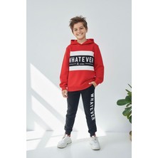 Miniğimin Cicileri (9-16 Yaş) Whatever Şeritli Erkek Çocuk 2 Li Mevsimlik takım - Kırmızı