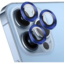 Ennar Apple iPhone 14 Pro 6.1'' Metal Çerçeveli Kamera Koruma Lensi Lacivert