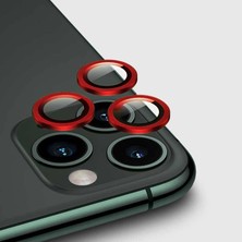 Ennar Apple iPhone 12 Mini 5.4''  Metal Çerçeveli Kamera Koruma Lensi Kırmızı