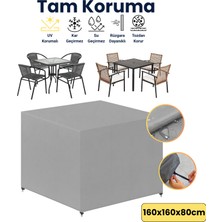 Dokaca Gri 160X160X80 Dış Mekan Mobilya Koruma Örtüsü Bahçe Mobilya Örtüsü Su ve Toz Geçirmez