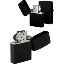 Sbusshop Siyah Kutulu Metal Çakmak Benzinli Hediyelik Eşya - SB001M-47VOT7