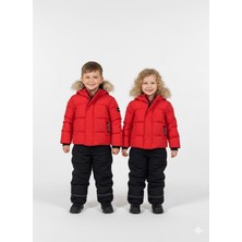 Yusgos Kapüşonlu Bebek Çocuk Kar Kışlık Astronot Mont Ve Askılı Salopet