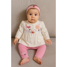 Myzi Store Kız Bebek 3’lü Takım – %100 Pamuk, Cilt Dostu, Rahat Kalıp, Nefes Alan Kumaş