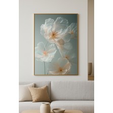 seninürünün Serenity Floral Iı Tekli – Gerçek Cama Baskı Gold Alüminyum Metal Çerçeveli Tekli Modern Tablo