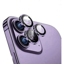 Ennar Apple iPhone 15 Pro Max 6.7'' Metal Çerçeveli Kamera Koruma Lensi Mor