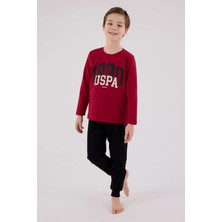 The Log İnvest U.s. Polo Assn Uzun Kol Pijama Takım US2203-4 Bordo