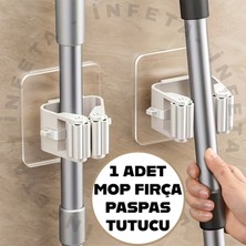 İnfeta 1 Adet Yapışkanlı Pratik Mop Temizlik Fırçası Tutucu Beyaz