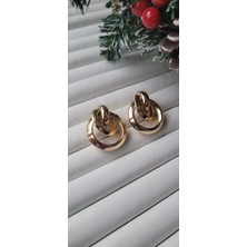 Gold Renk Halka Modelli Pirinç Küpe