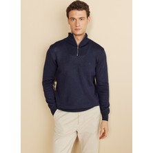 Brooks Brothers Bato Yaka Standart Lacivert Erkek Kazak BBFW25MKL006