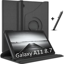 M.TK Moveteck Samsung Galaxy Tab A11 8.7 Inç 2025 Uyumlu Tablet Kılıfı 360 Dönebilen Standlı Korumalı Kapaklı + Dokunmatik Kalem 2in1 Set SM-X130  X133  X135