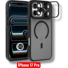 Bruntoo BR Apple Iphone 17 Pro ile Uyumlu Mat Serisi Standlı Kapak Magsafe Kılıf +Lens Koruma .