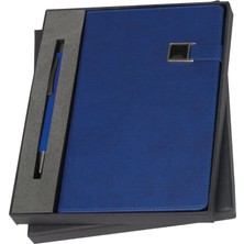 Vip Mavi Hediye Seti / Defter ve Kalem