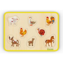 Empressco Renkli Ahşap Eğitici Tutacaklı Yapboz - Çiftlik Hayvanları, Çocuklar Için Eğlenceli Öğrenme