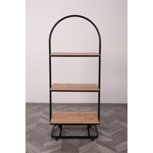 Modern Raf Geniş Raflı Stand Siyah