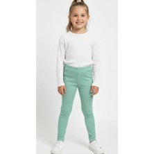 Meyica Kız Çocuk Pamuklu Likralı Şardonlu Mevsimlik Tayt