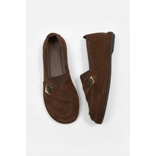 Nilufarr Mii Acı Kahve Hakiki Süet Kadın Loafer