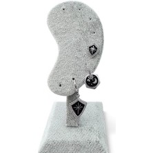 Cesicey Kutup Yıldızı Siyah Kalkan Küpe Kadın Çelik Küpe Gümüş Renk