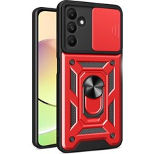 Eco Port Samsung Galaxy M15 Kılıf Pars Lens Yüzüklü Silikon - Kırmızı