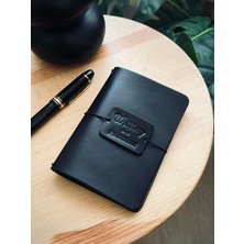 Aegean Leather Aegean  Leather Pasaport Size Deri Defter Kılıfı Siyah