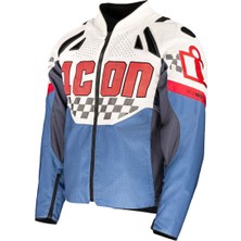 Icon Contra 3 Hero Korumalı Motosiklet Montu Beyaz  Kırmızı  Mavi