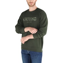 Guess Fleece Erkek Yeşil Sweatshirt M5BQ08K9Z21-A81U