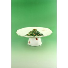 Bursa Porselen Dekor Christmas Tree Porselen Ayaklı Sunum Tabağı