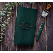 Aegean Leather Aegean  Leather Pasaport Size Deri Defter Kılıfı Yeşil