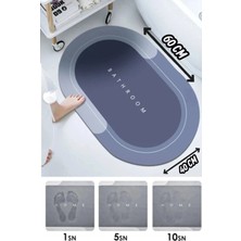 Manosta 40X60 cm Oval Banyo Paspası. Süper Emici  Çok Amaçlı Şık Tasarım Paspas  Kaymaz Taban  Hızlı Kuruyan