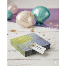 Dodomar Peçete Varaklı Deniz Kızı Temalı 33X33 cm 20 Li Balık Pullu Efektli Parti Peçetesi