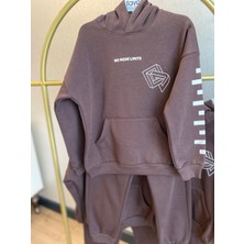 A.T.Kıds-Women No More Limits Kapüşonlu Çocuk Eşofman Takımı – Kahverengi / 2’li Set