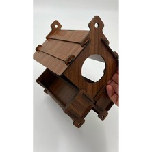 Ahşap Kuş Yuvası Evi Ceviz 20 cm x 15 cm x 22 cm
